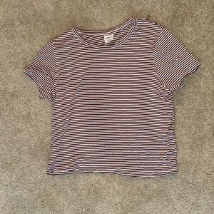 J.o & Co Red and White Striped Tee